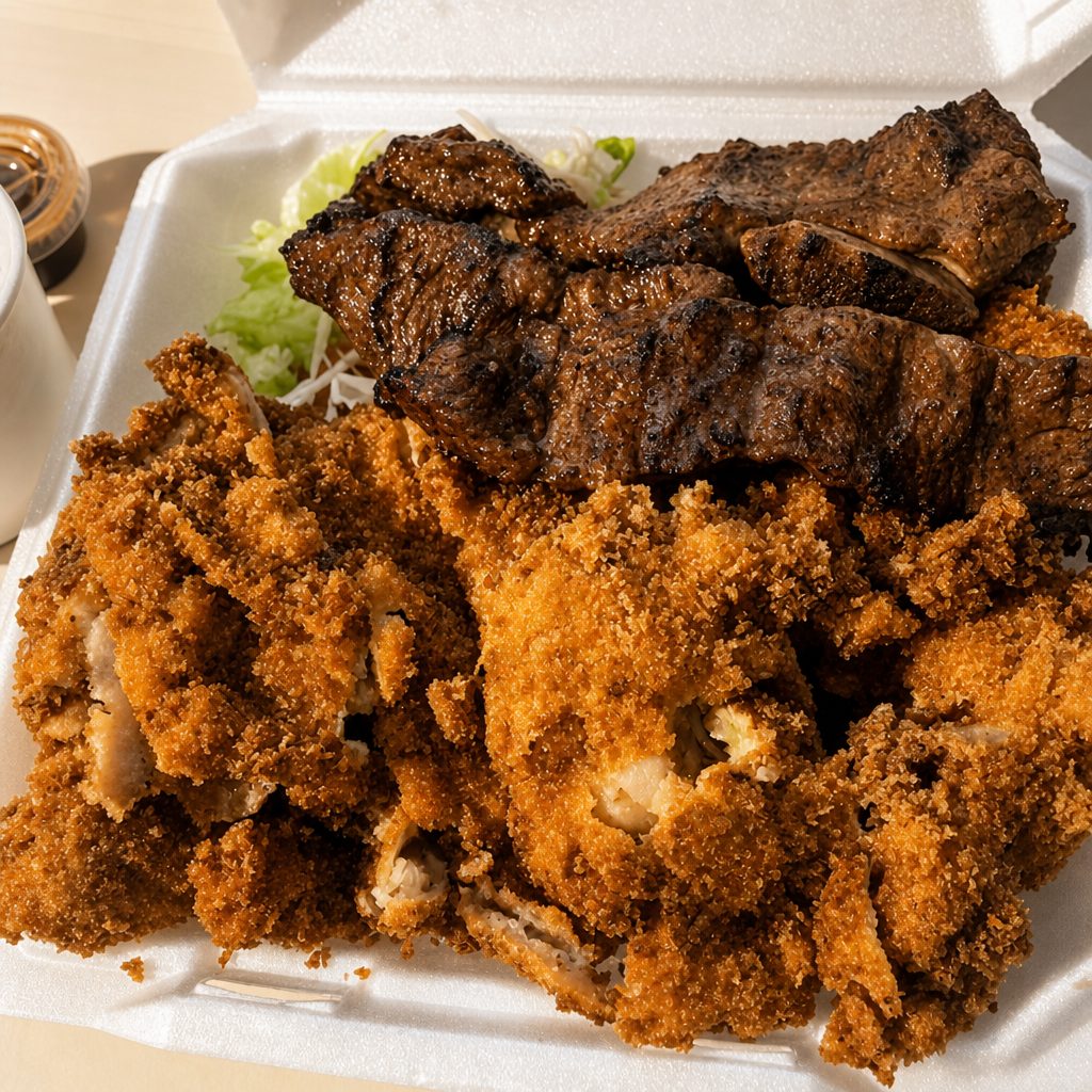 Kalbi and Chicken Katsu.